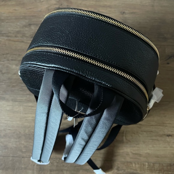 COACH-NWT Black Leather Medium Size Backpack - Picture 8 of 16